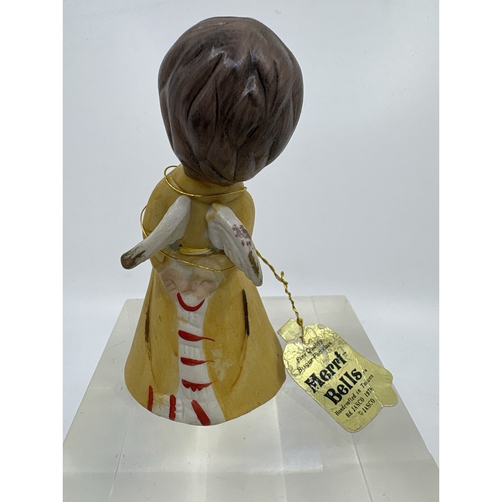 Vintage 1978 Jasco Angel Wishing Bell Fine Bisque Porcelain Handcrafted - Picture 4 of 6